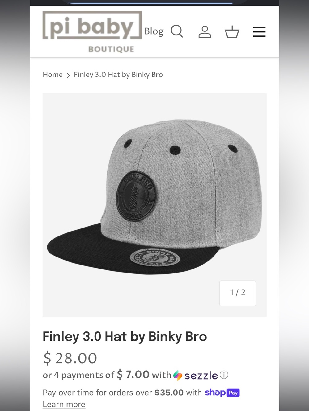 Binky Bros 3.0 Snapback Hat - Gray and Black
